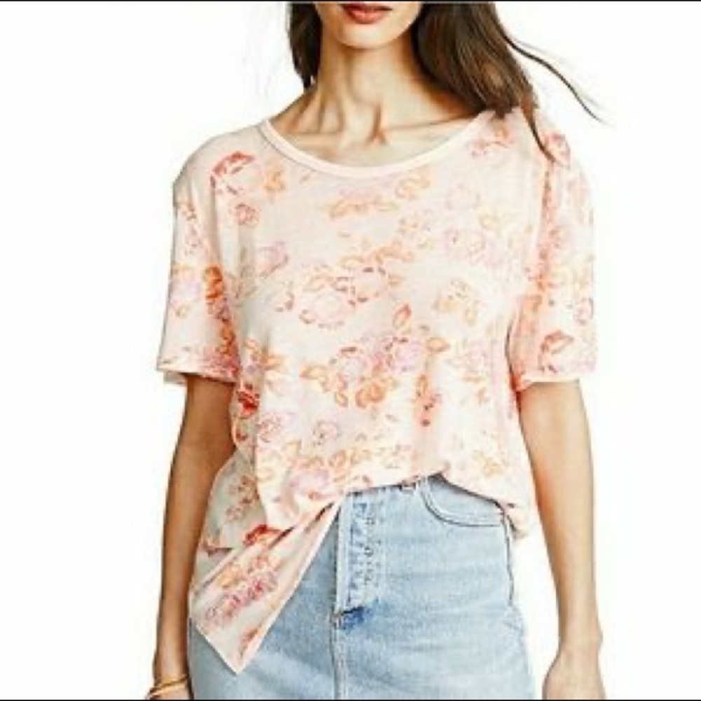 NWT Free People Blush Combo Floral Tee